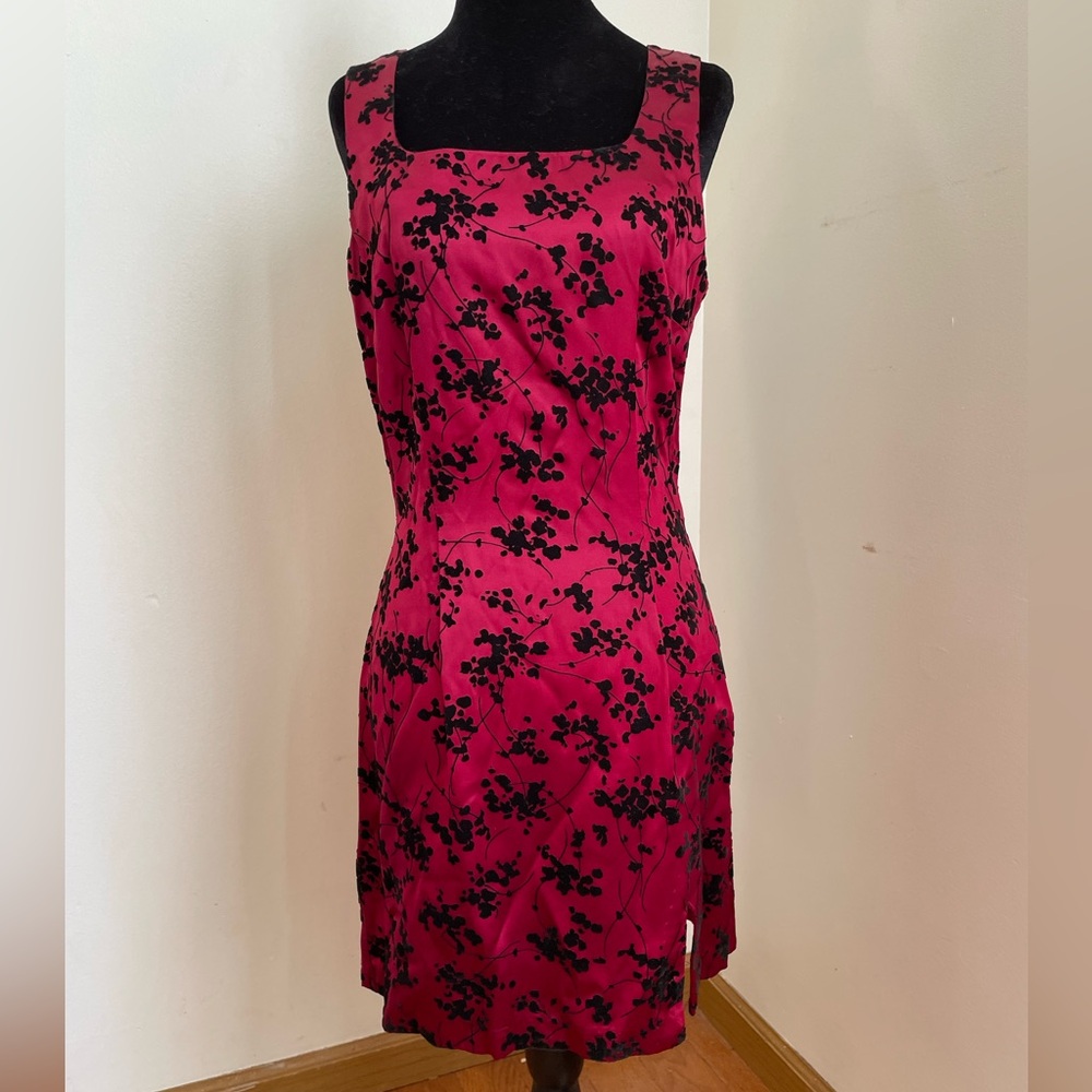 XOXO red with Black velvet Floral Mini Dress